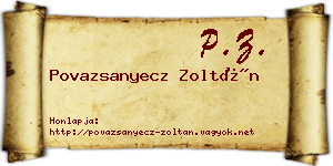 Povazsanyecz Zoltán névjegykártya